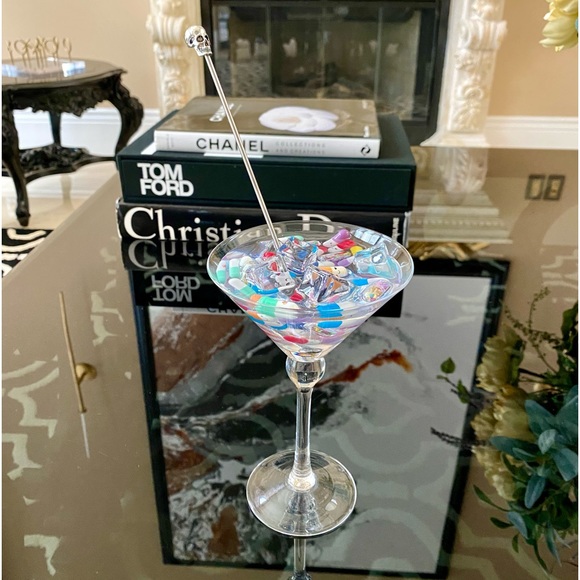 Overdosed Martini faux resin pills and ice cube handmade